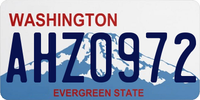 WA license plate AHZ0972