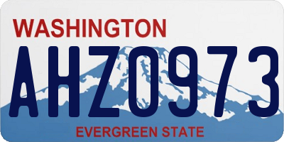 WA license plate AHZ0973