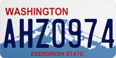WA license plate AHZ0974