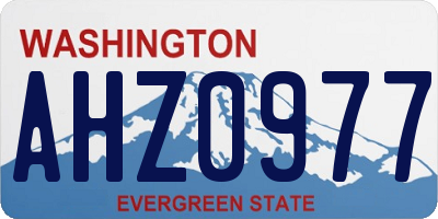 WA license plate AHZ0977