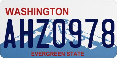 WA license plate AHZ0978