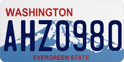 WA license plate AHZ0980