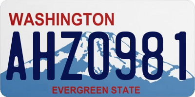 WA license plate AHZ0981