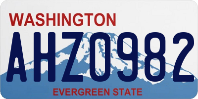 WA license plate AHZ0982