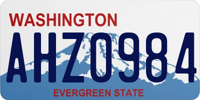 WA license plate AHZ0984
