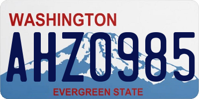 WA license plate AHZ0985