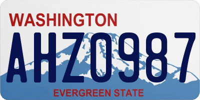 WA license plate AHZ0987
