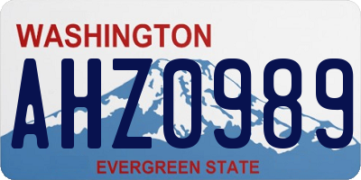 WA license plate AHZ0989