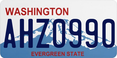 WA license plate AHZ0990