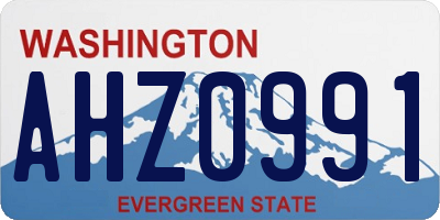 WA license plate AHZ0991