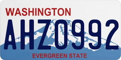 WA license plate AHZ0992