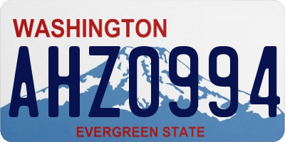 WA license plate AHZ0994