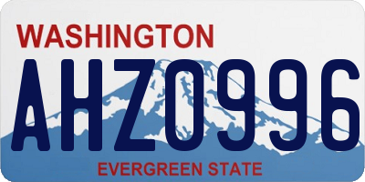 WA license plate AHZ0996