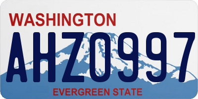 WA license plate AHZ0997