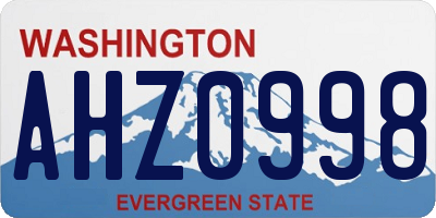 WA license plate AHZ0998