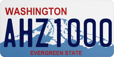 WA license plate AHZ1000