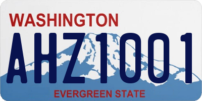 WA license plate AHZ1001