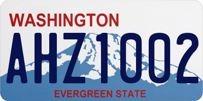 WA license plate AHZ1002