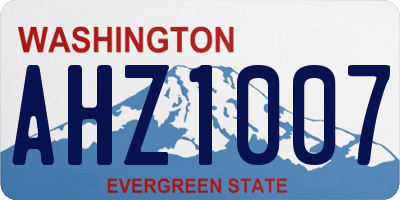 WA license plate AHZ1007