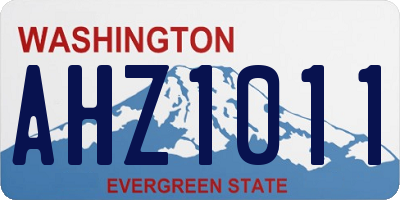 WA license plate AHZ1011