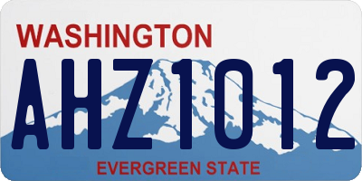 WA license plate AHZ1012