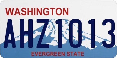 WA license plate AHZ1013