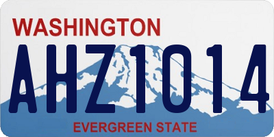 WA license plate AHZ1014