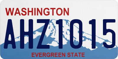 WA license plate AHZ1015