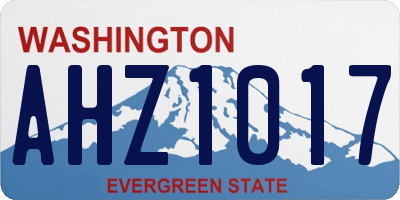 WA license plate AHZ1017