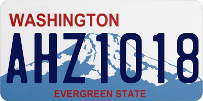 WA license plate AHZ1018