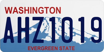 WA license plate AHZ1019