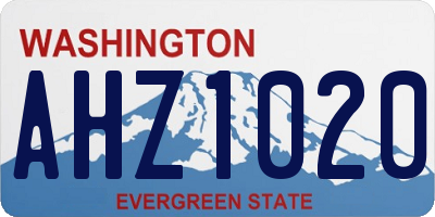 WA license plate AHZ1020