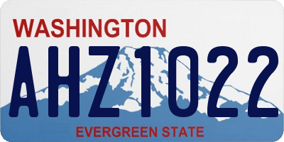 WA license plate AHZ1022