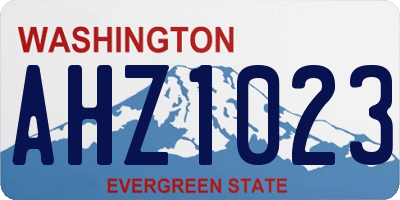 WA license plate AHZ1023