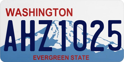WA license plate AHZ1025