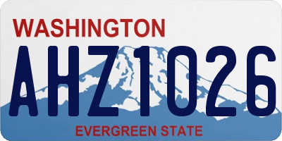 WA license plate AHZ1026