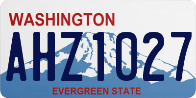 WA license plate AHZ1027