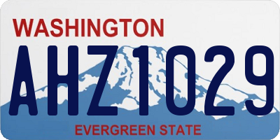 WA license plate AHZ1029
