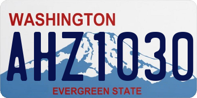 WA license plate AHZ1030