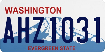 WA license plate AHZ1031