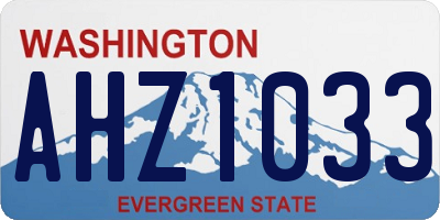WA license plate AHZ1033