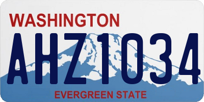 WA license plate AHZ1034