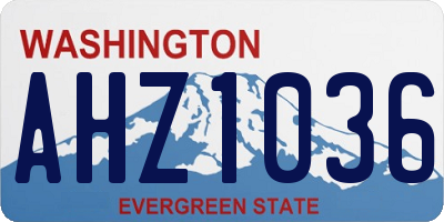 WA license plate AHZ1036