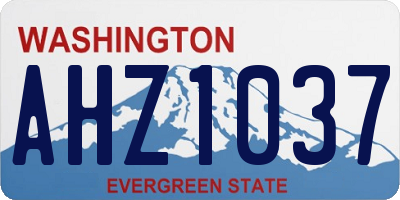 WA license plate AHZ1037