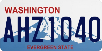WA license plate AHZ1040