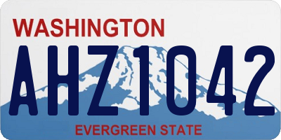WA license plate AHZ1042