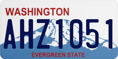 WA license plate AHZ1051