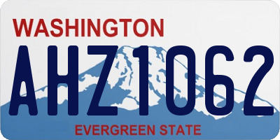 WA license plate AHZ1062