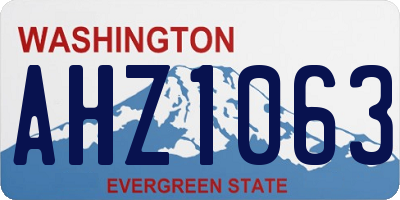 WA license plate AHZ1063