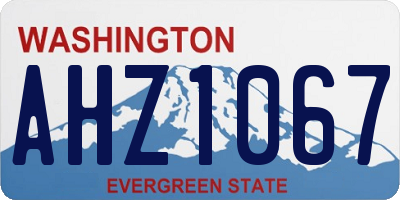 WA license plate AHZ1067